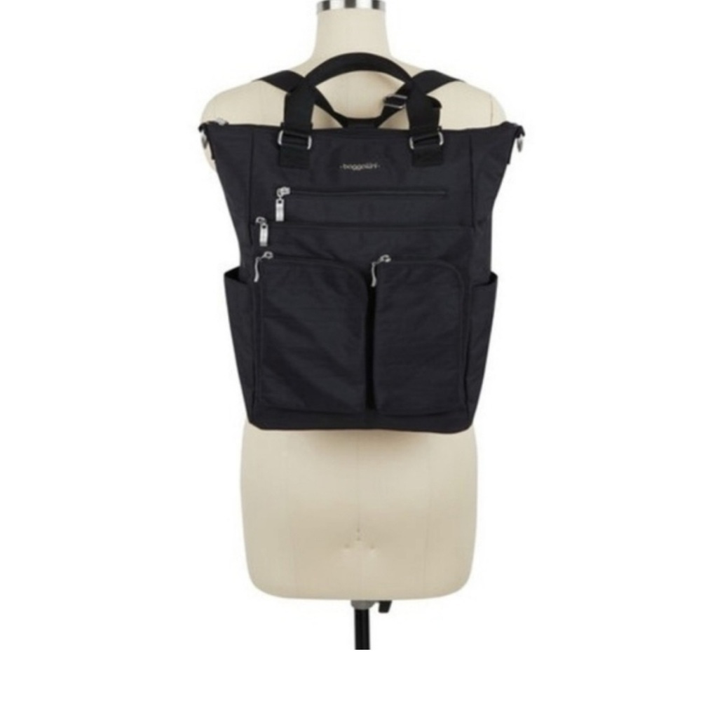 Baggallini Black All Set 3 In 1 Tote Backpack NWT - Picture 3 of 7
